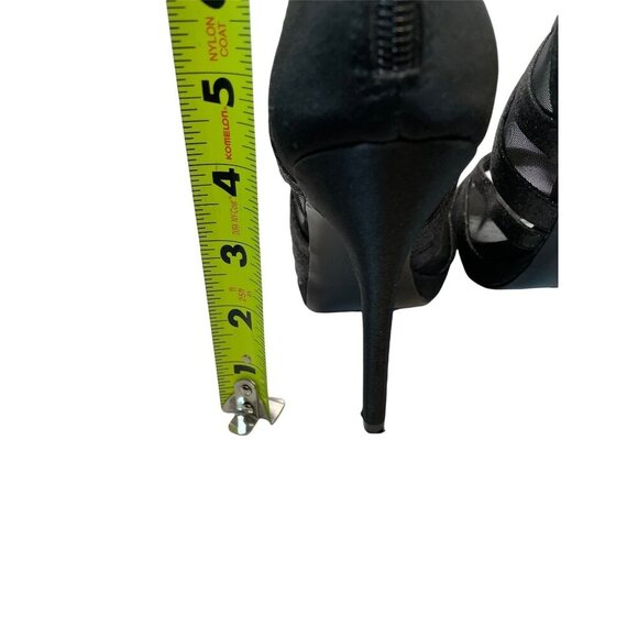 Nina Open Toed Sparkly Black Mesh Slip On 4 Inch Heels Sz 7 - Picture 6 of 11